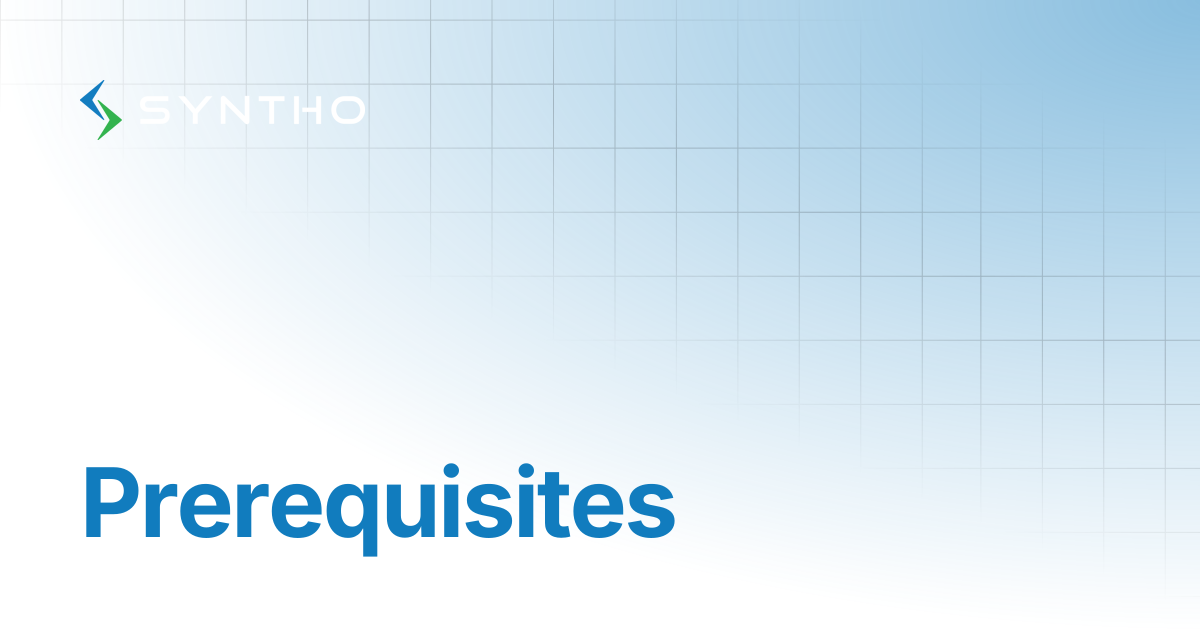 Prerequisites | Syntho Documentation